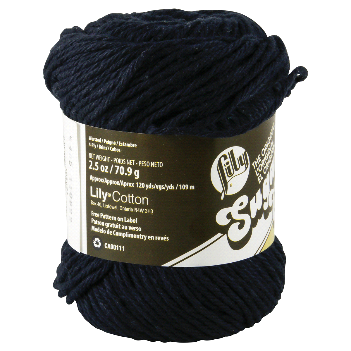 slide 3 of 3, Lily Sugar'N Cream Black Yarn, 1 ct