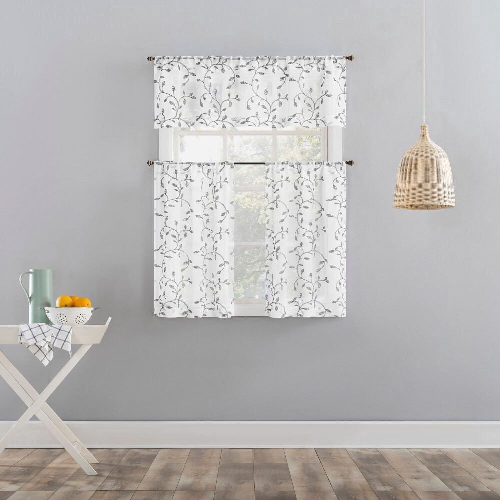 slide 2 of 4, No. 918 Francine Window Panels - White / Gray, 1 ct