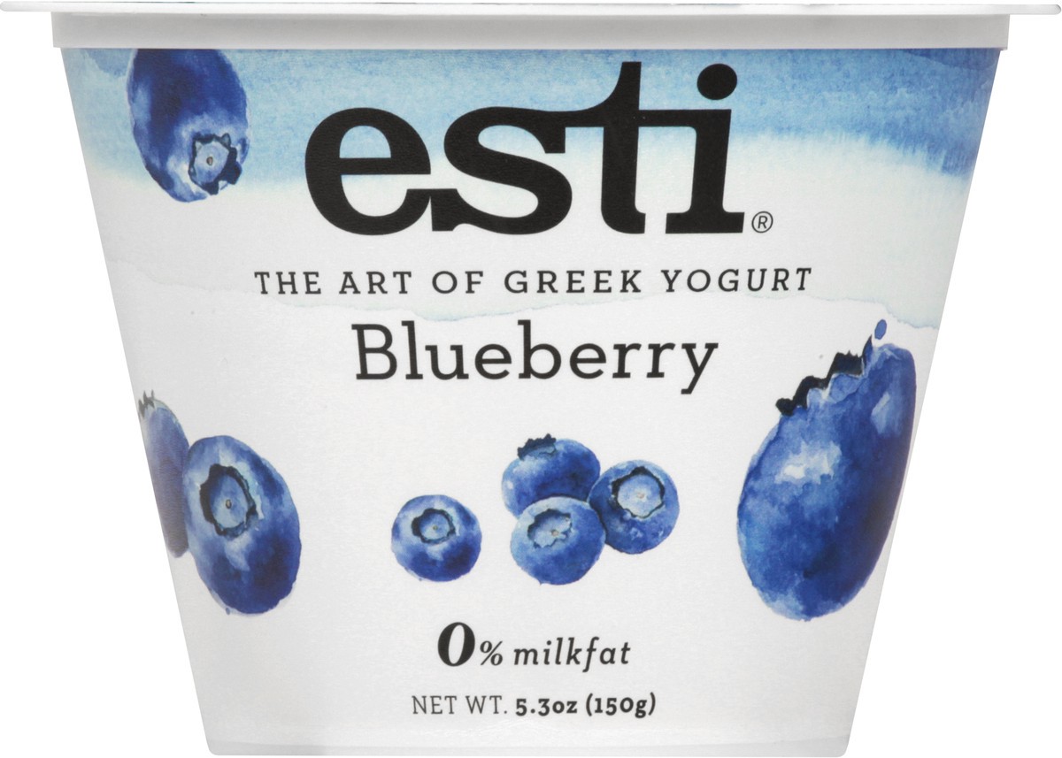 slide 3 of 13, esti Greek Blueberry Yogurt 5.3 oz, 5 oz