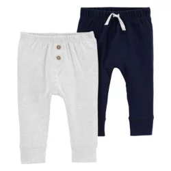Carter's Size 12M 2-Pack Cotton Pants In Navy/Grey