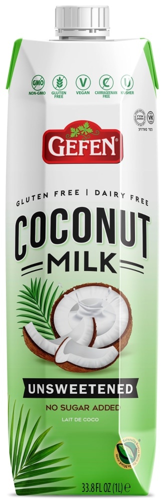 slide 1 of 1, Gefen Gluten-Free Dairy-Free Unsweetened Coconut Milk, 33.8 oz