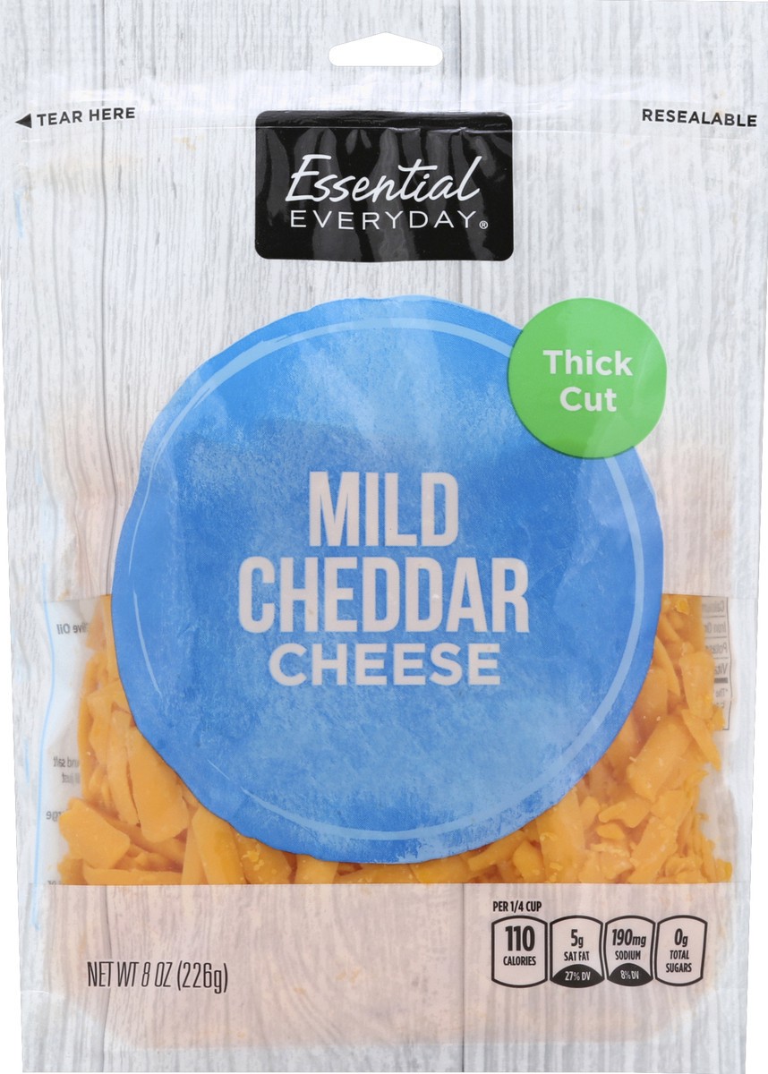 slide 5 of 6, Essential Everyday Cheese, Mild Cheddar, Thick Cut, 8 oz