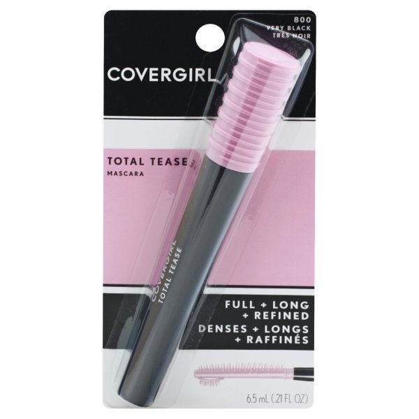 slide 1 of 7, Covergirl Total Tease Mascara - 800 Very Black, 0.21 oz