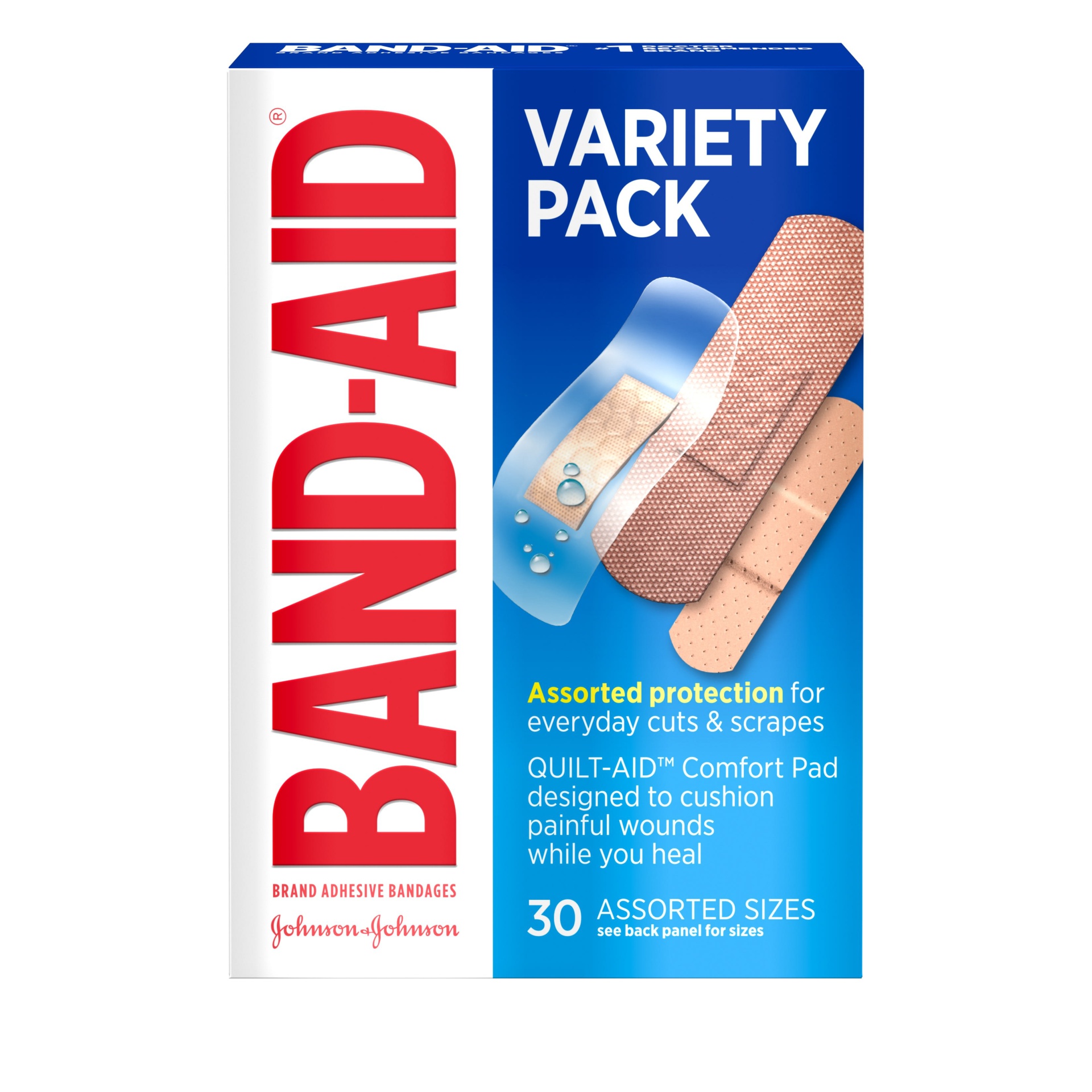 slide 1 of 9, BAND-AID Band-Aid Brand Adhesive Bandages Family Variety Pack, 30 Count, 30 ct
