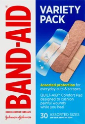 Band-Aid Brand Adhesive Bandages Family Variety Pack, 30 Count