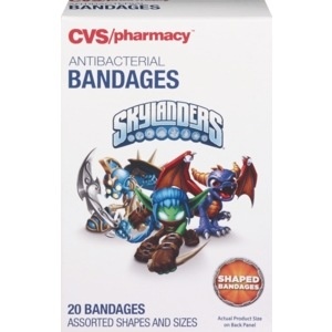 slide 1 of 1, CVS Health Children's Anti-Bacterial Bandages Skylanders, 20 ct