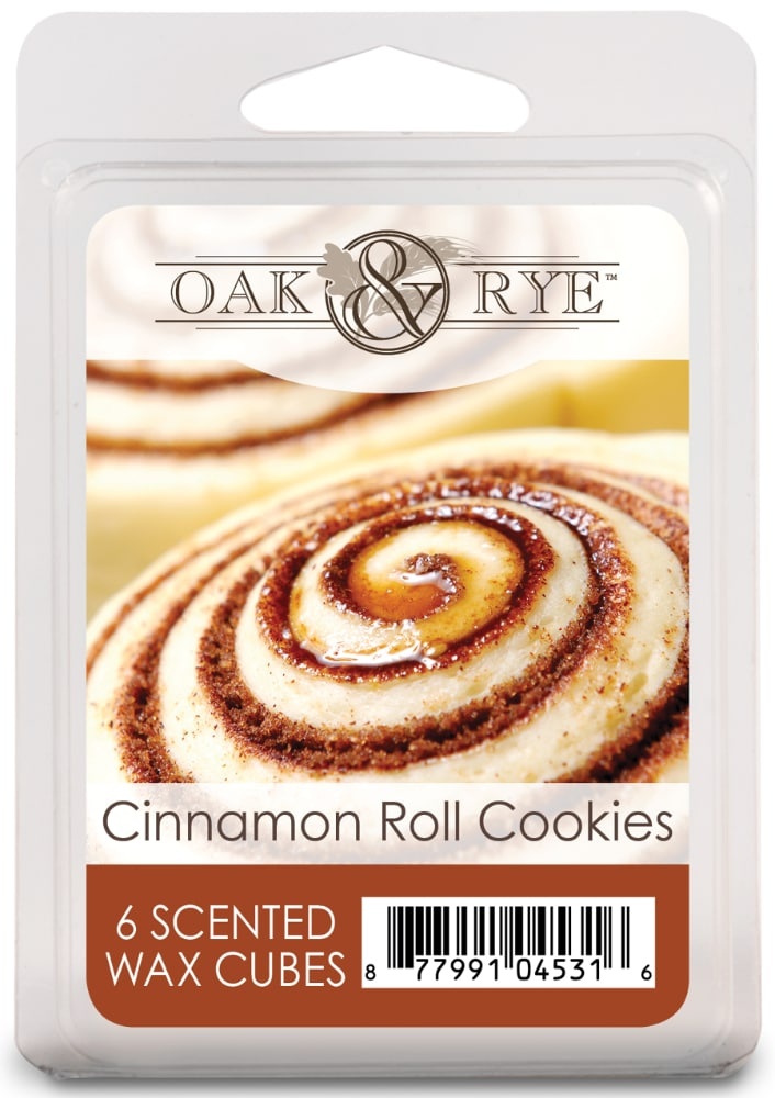 slide 1 of 1, Oak & Rye Cinnamon Roll Cookies Wax Cubes - 6 Pack, 6 ct