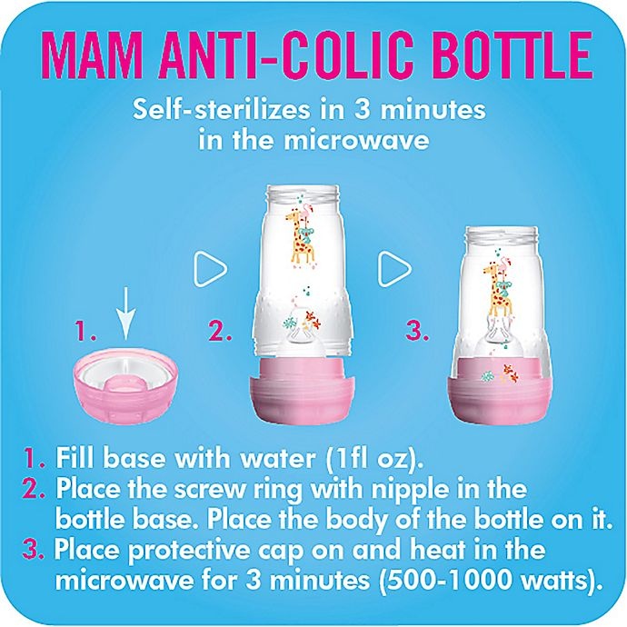 slide 16 of 19, MAM Anti-Colic Bottle - Pink, 9 oz