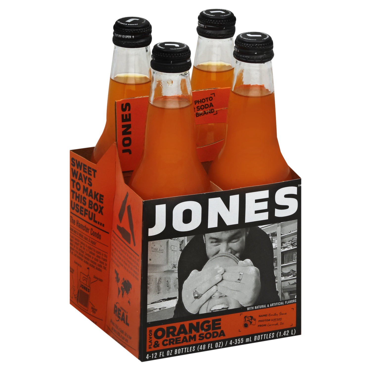 slide 1 of 1, Jones Soda, Orange & Cream Flavor - 4 ct, 4 ct