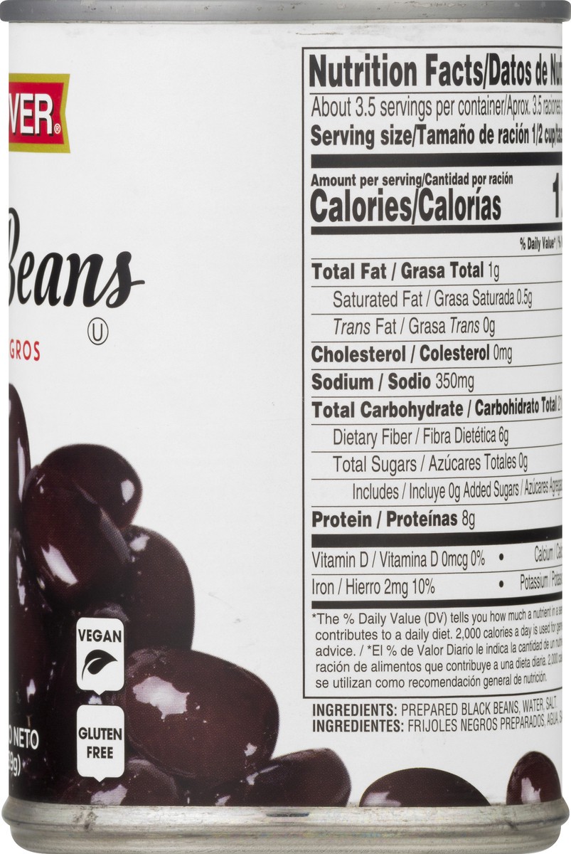 slide 8 of 13, Hanover Black Beans 15.5 oz, 15.5 oz