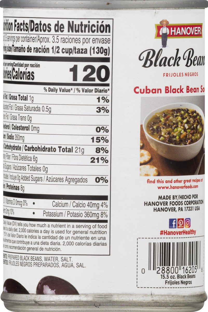 slide 12 of 13, Hanover Black Beans 15.5 oz, 15.5 oz