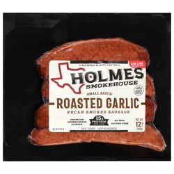 Holmes Smokehouse Pecan Smoked Roasted Garlic Sausage 12 oz