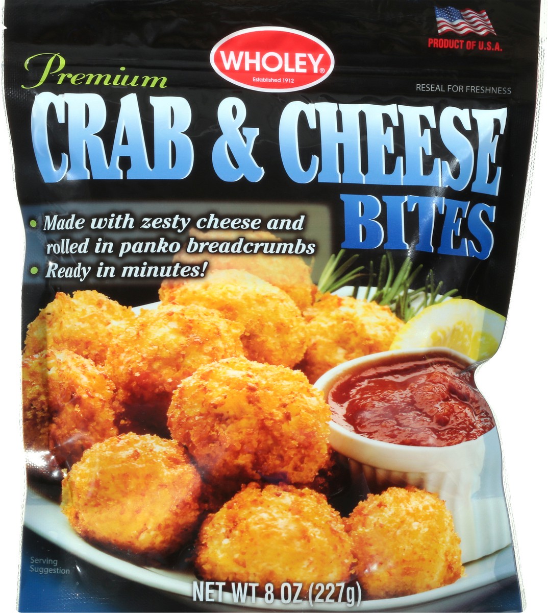slide 8 of 12, Wholey Crab & Cheese Bites, 8 oz