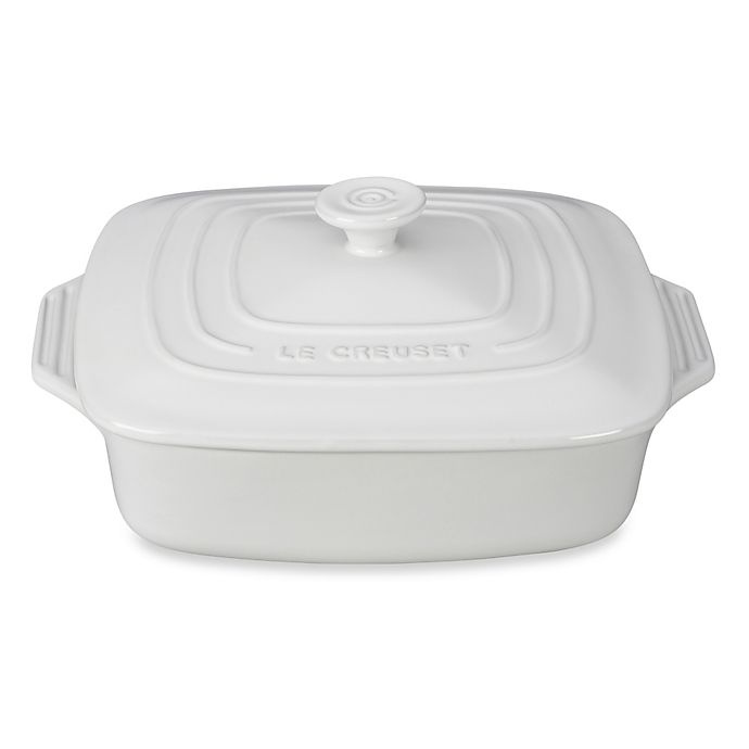 slide 1 of 1, Le Creuset Covered Square Casserole - White, 2.75 qt