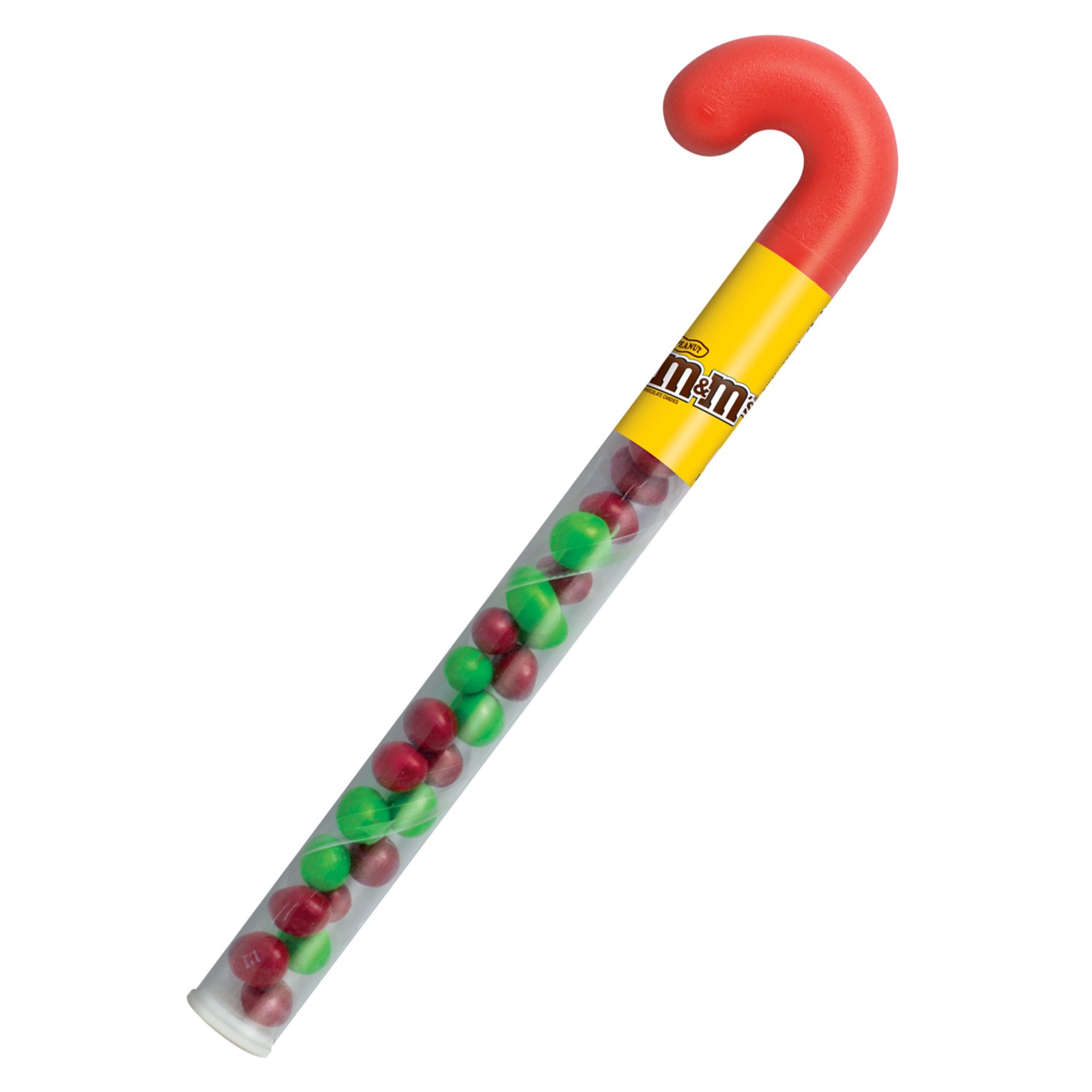 slide 1 of 2, M&M's Peanut Chocolate, Christmas Candy Canes, 3 Oz Cane, 2.43 oz