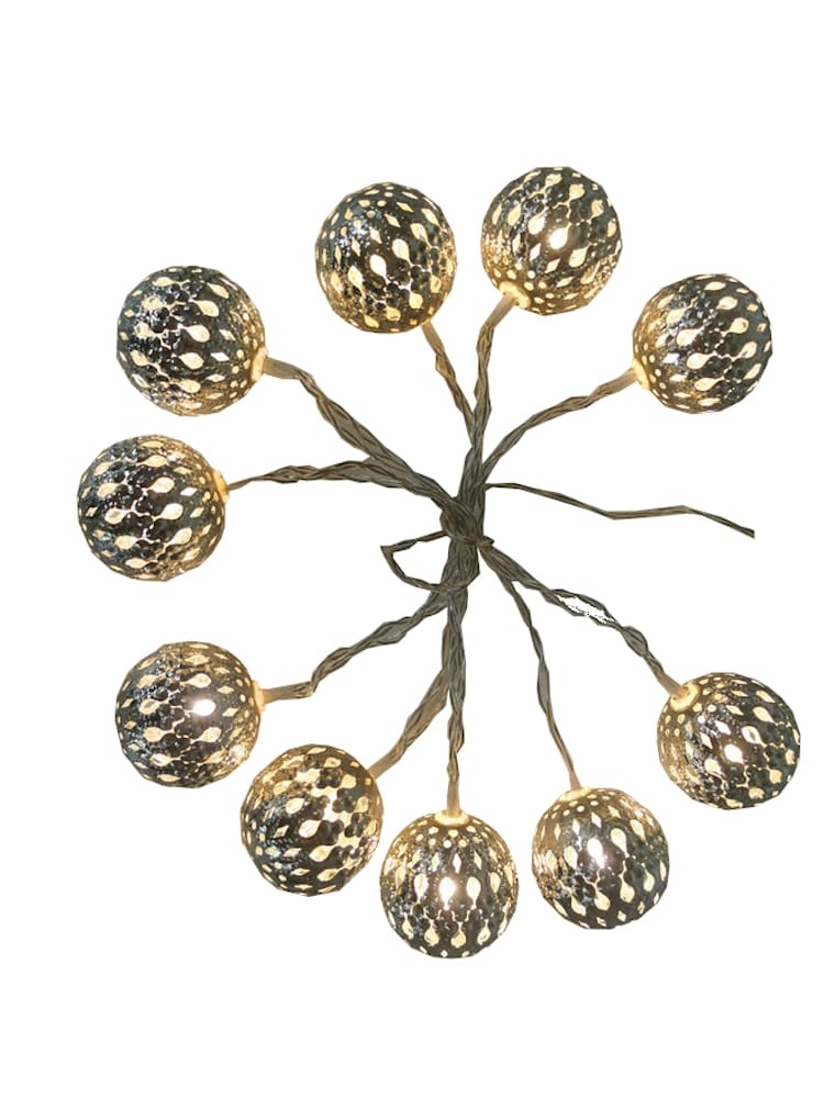 slide 1 of 1, Holiday Home Led Geometric String Lights - Silver, 10 ct