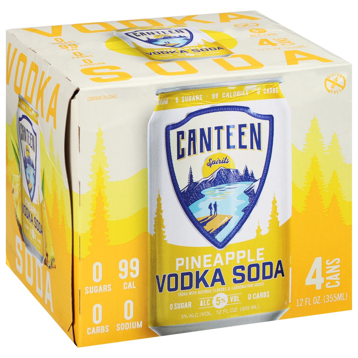 slide 12 of 12, Canteen Spirits Pineapple Vodka Soda 4 - 12 fl oz Cans, 12 oz