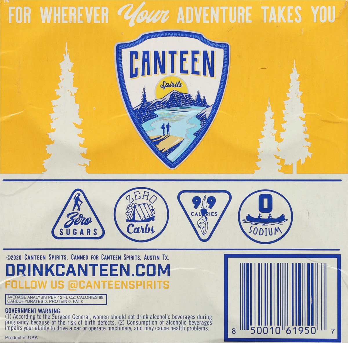 slide 5 of 12, Canteen Spirits Pineapple Vodka Soda 4 - 12 fl oz Cans, 12 oz