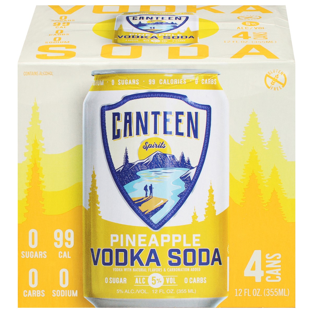 slide 4 of 12, Canteen Spirits Pineapple Vodka Soda 4 - 12 fl oz Cans, 12 oz