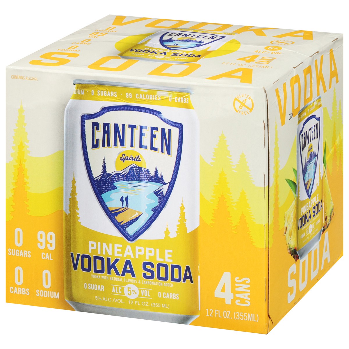 slide 9 of 12, Canteen Spirits Pineapple Vodka Soda 4 - 12 fl oz Cans, 12 oz