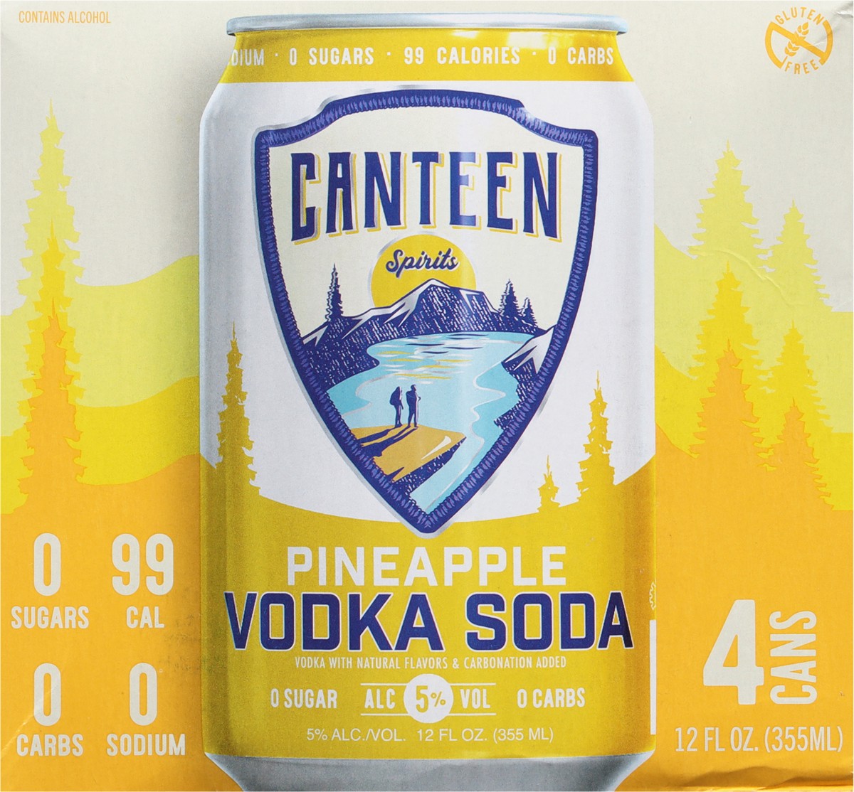 slide 8 of 12, Canteen Spirits Pineapple Vodka Soda 4 - 12 fl oz Cans, 12 oz