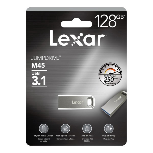 slide 2 of 7, Lexar Jumpdrive M45 Usb 3.1 Flash Drive, 32Gb, Silver, Ljdm45-32Gabslna, 1 ct