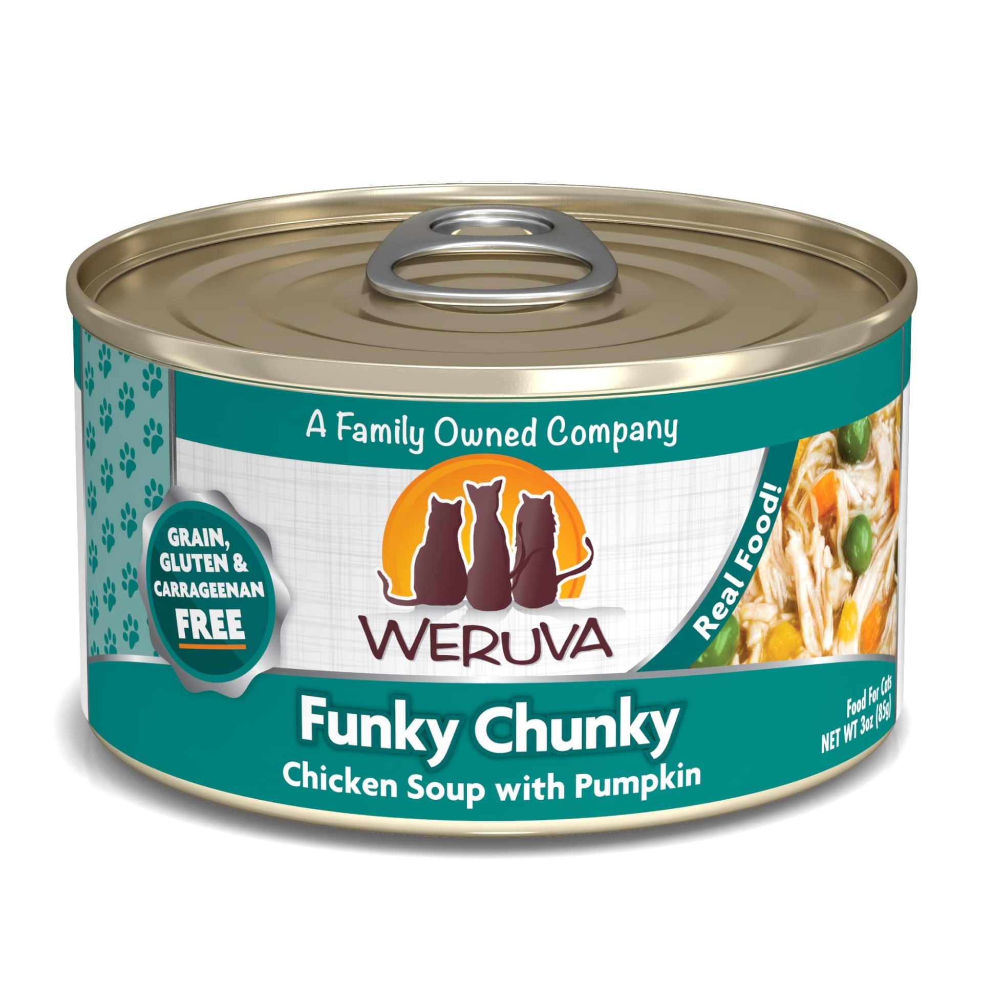 slide 1 of 1, Weruva Classics Funky Chunky Chicken Soup with Pumpkin Wet Cat Food, 3 oz., 1 ct