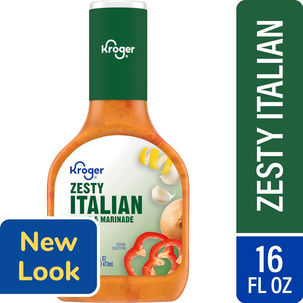 slide 5 of 5, Kroger Zesty Italian Dressing Marinade, 16 fl oz