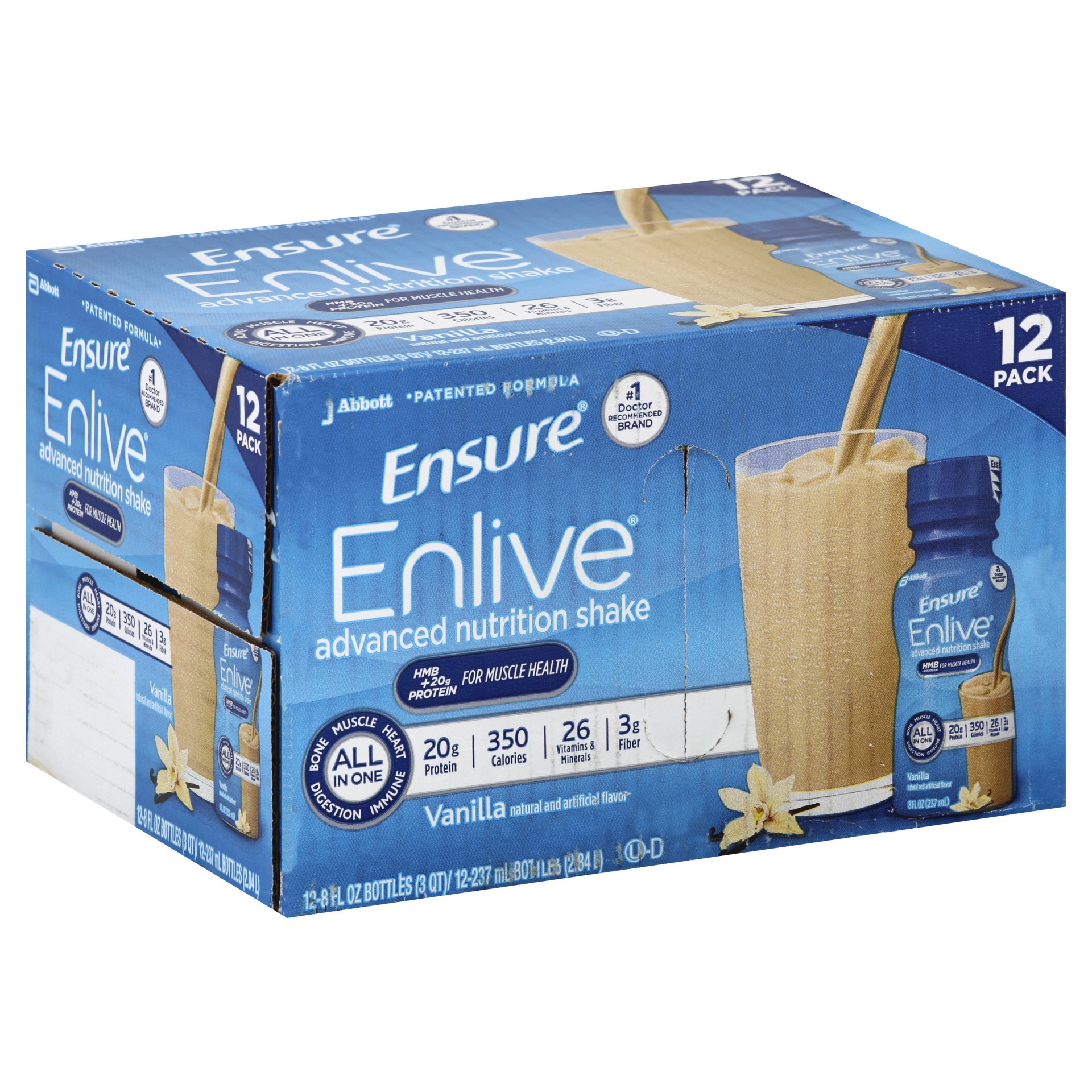 slide 1 of 8, Ensure Enlive Vanilla Shake, 12 ct; 8 fl oz