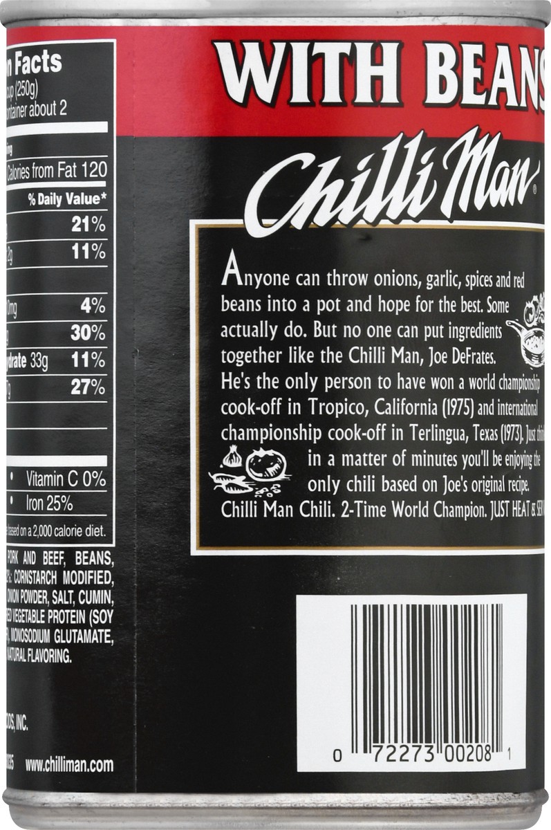 slide 8 of 9, Chilli Man Chili With Beans, 15 oz