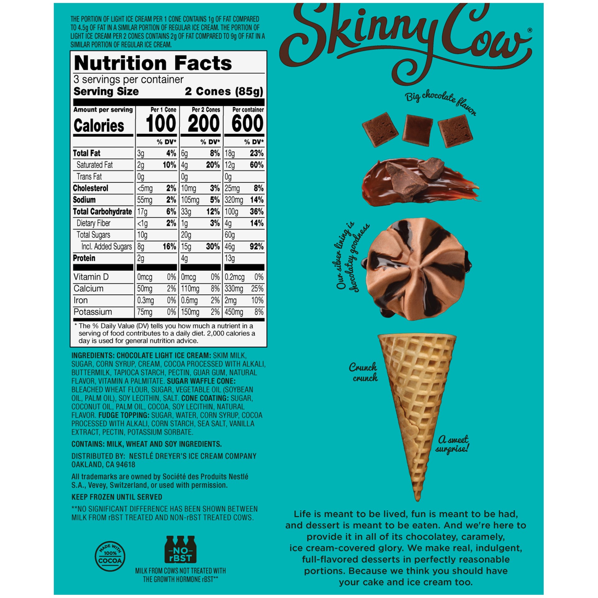 slide 4 of 4, Skinny Cow Mini Chocolate Fudge Cone - 9.224 Oz, 9.224 oz