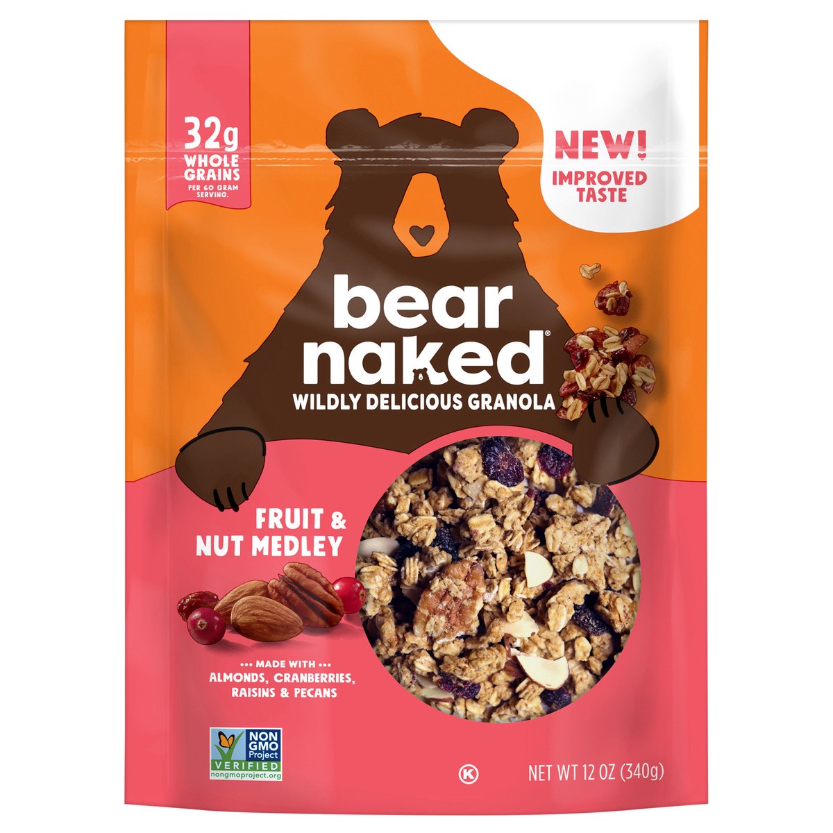 slide 1 of 3, Bear Naked Granola Cereal Fruit & Nut Medley, Good Source of Fiber, 12 oz, 12 oz