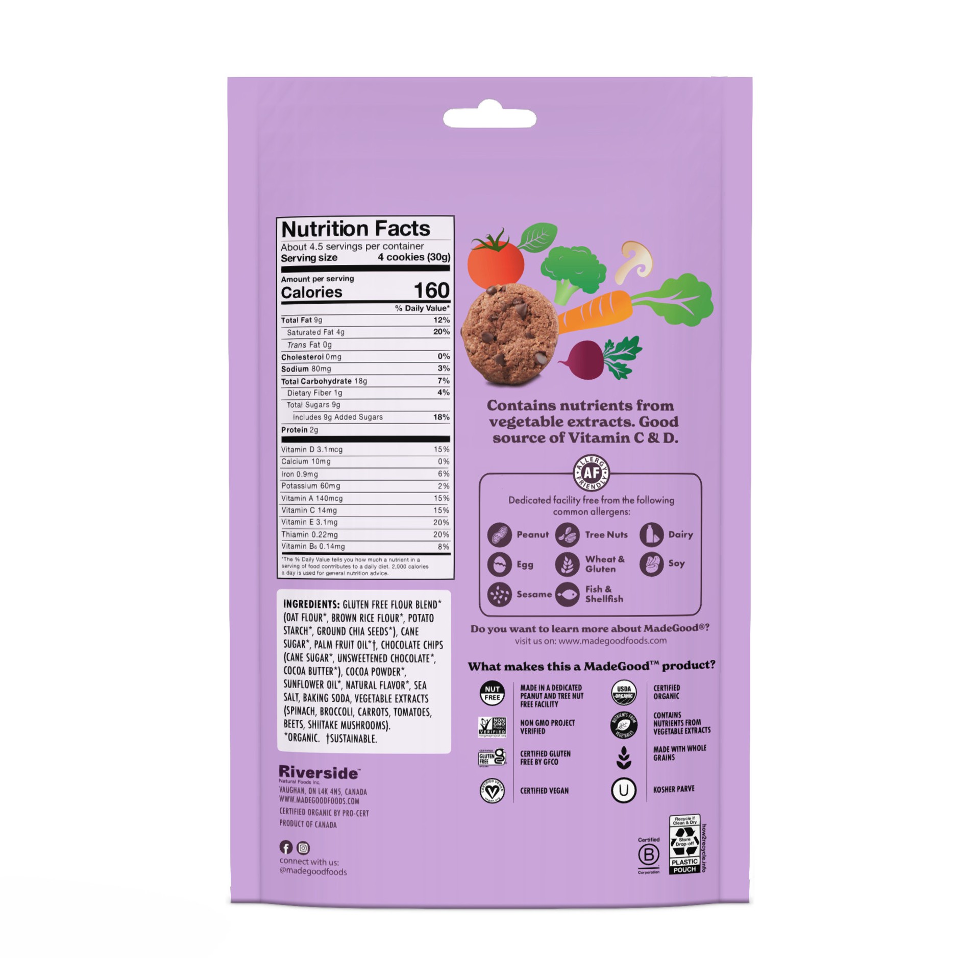 slide 4 of 7, MadeGood Double Chocolate Cookies 5.0 oz, 5 oz