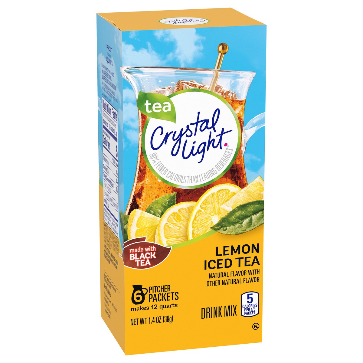 slide 2 of 9, Crystal Light Pitcher Packets Lemon Iced Tea Drink Mix 6 Packets, 6 ct