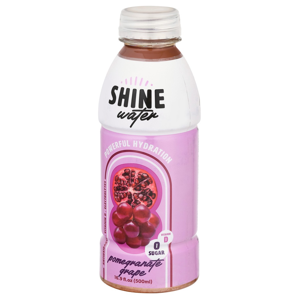 slide 3 of 9, Shine Water Pomegranate Grape Powerful Hydration Water - 16.9 fl oz, 16.9 fl oz