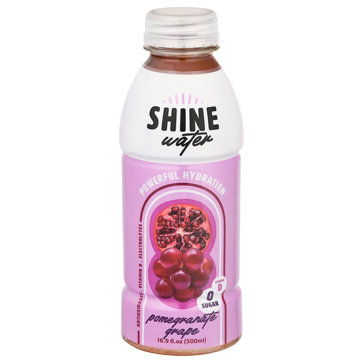 slide 1 of 9, Shine Water Pomegranate Grape Powerful Hydration Water - 16.9 fl oz, 16.9 fl oz