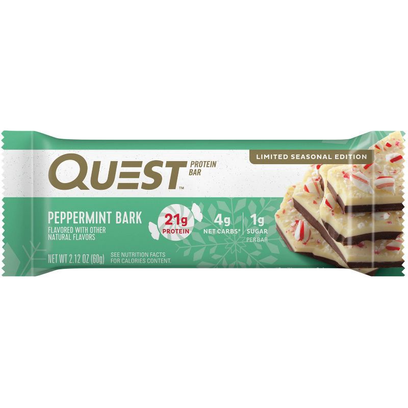 slide 1 of 10, Quest Peppermint Bark Flavor Protein Bar, 2.12 oz