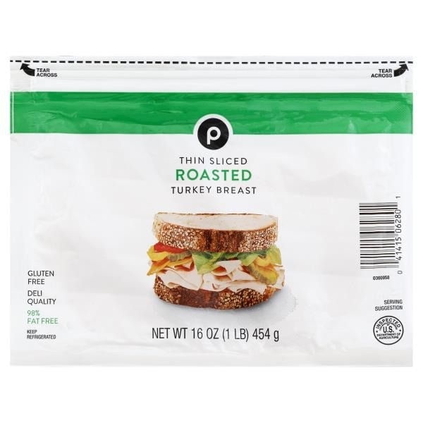 slide 1 of 1, Publix Thin Sliced Roasted Turkey Breast, 16 oz