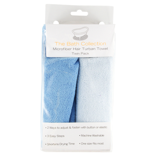 slide 1 of 2, Five Senses Terry Hair Turban Towel, Twin Pack, 2 ct