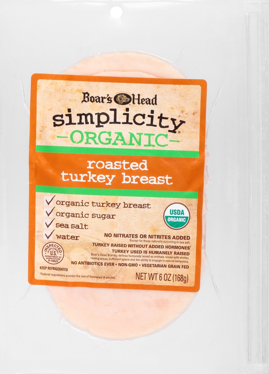 slide 7 of 9, Boar's Head Simplicity Organic Roasted Turkey Breast, 6 oz