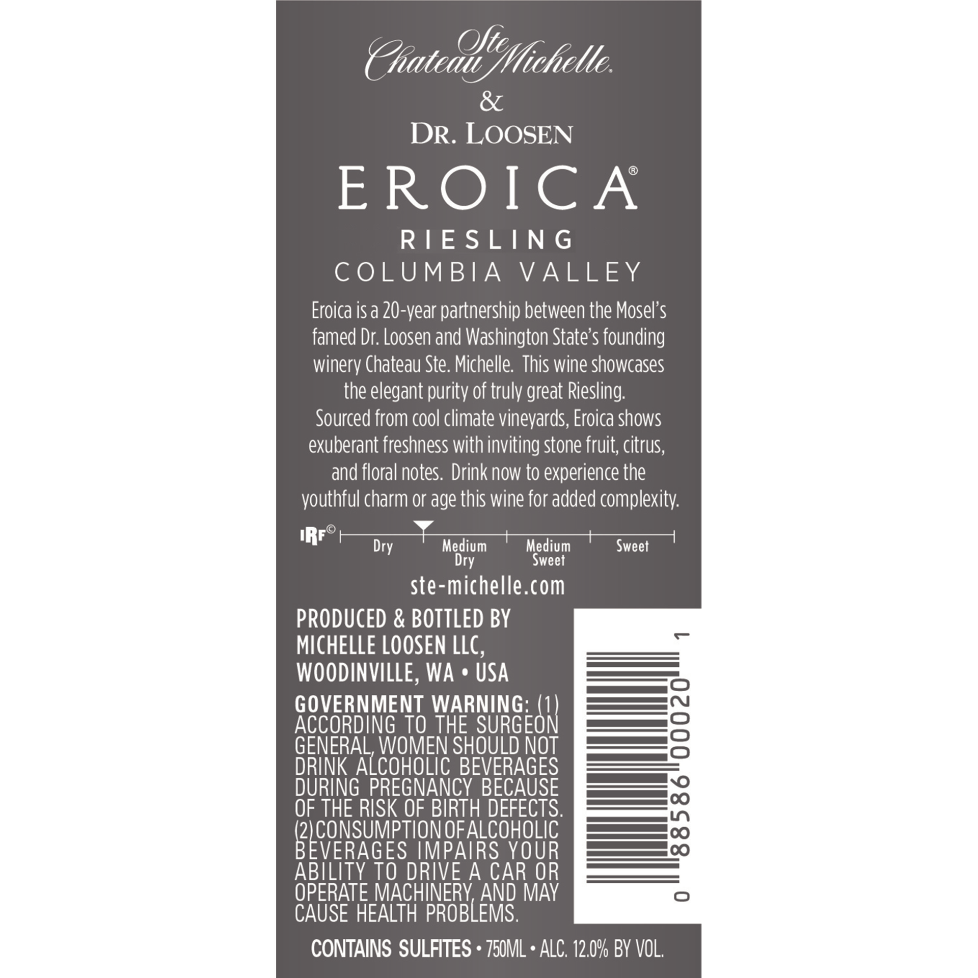 slide 3 of 5, Eroica Riesling, White Wine, 750 mL Bottle, 750 ml