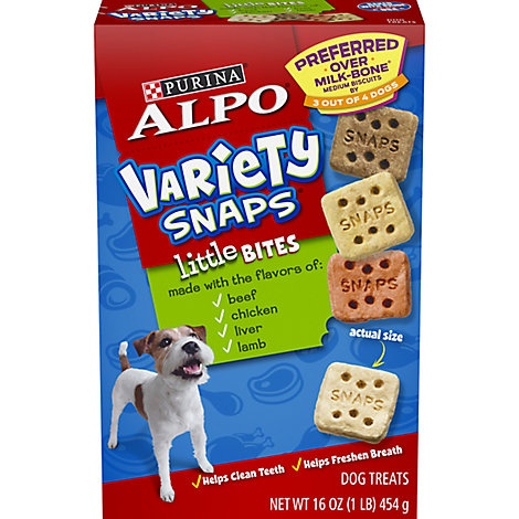 slide 1 of 1, Alpo Dog Treats Snaps Variety Little Bites Box, 16 oz