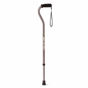 slide 1 of 1, Medline Industries Medline Offset Handle Army Grey Cane - "Retired Vet", 1 ct