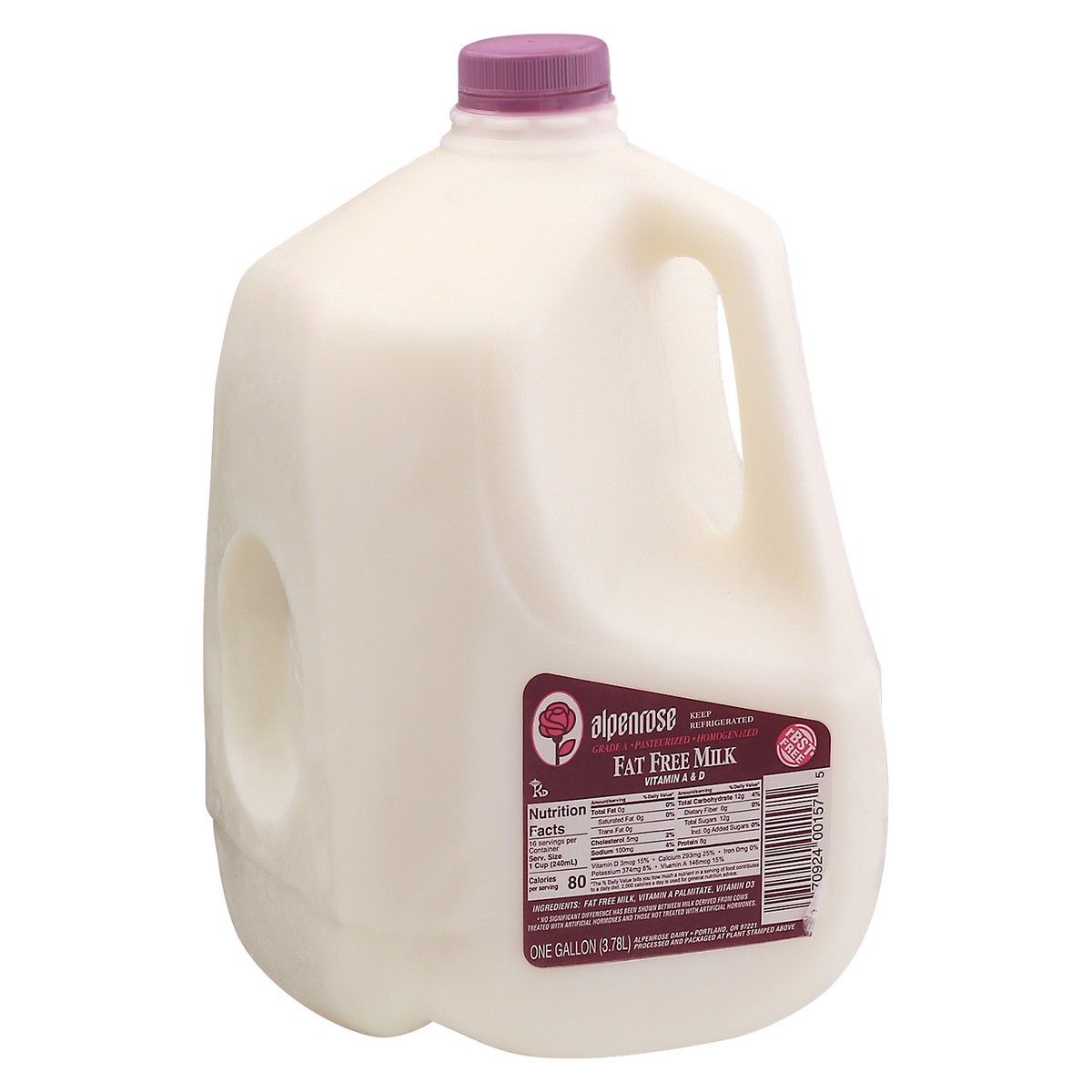 slide 10 of 10, Alpenrose Milk Fat Free - Gallon, 1 ct