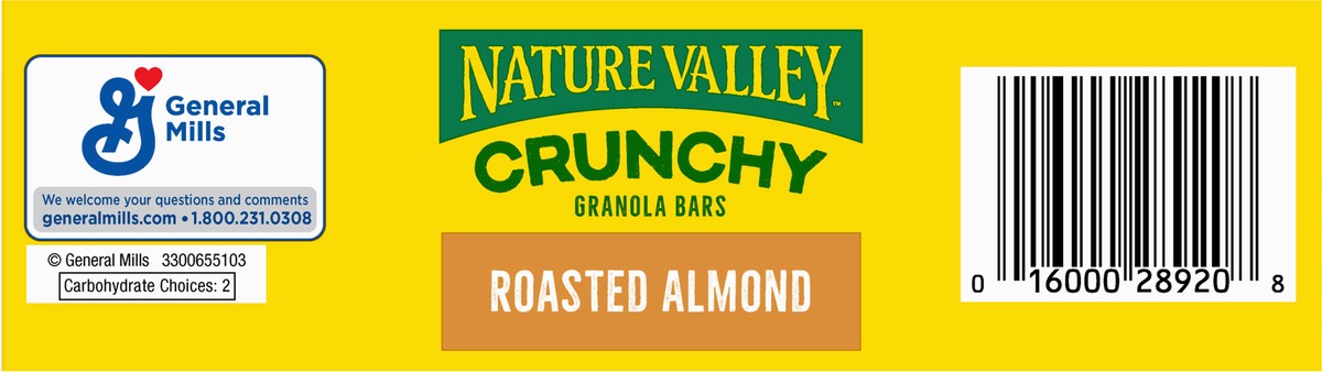 slide 12 of 14, Nature Valley Crunchy Granola Bars, Roasted Almond, 6 Pouches, 8.94 oz, 6 ct