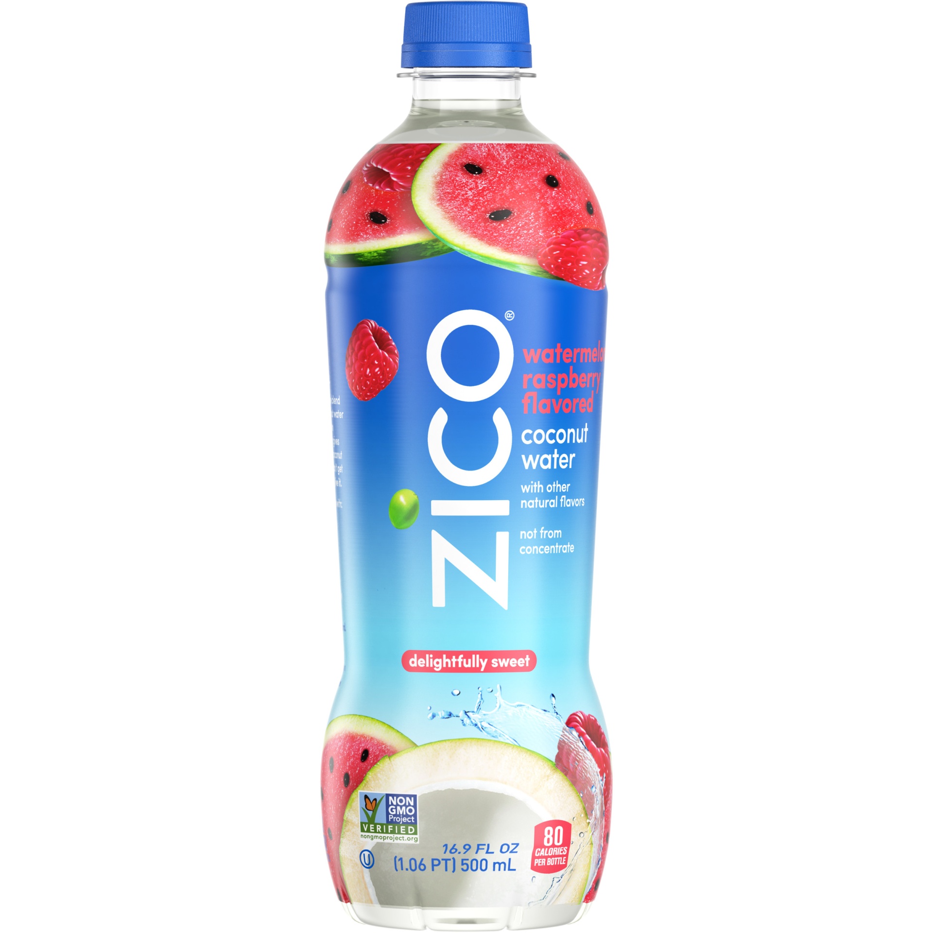 slide 1 of 1, Zico Natural Pure Premium Coconut Water Watermelon Raspberry, 16.9 fl oz