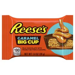 REESE'S Big Cup Caramel Milk Chocolate Peanut Butter Cups, Candy Pack, 1.4 oz