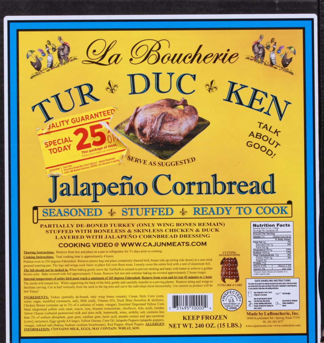 slide 9 of 9, La Boucherie Jalapeno Cornbread 240 oz, 240 oz