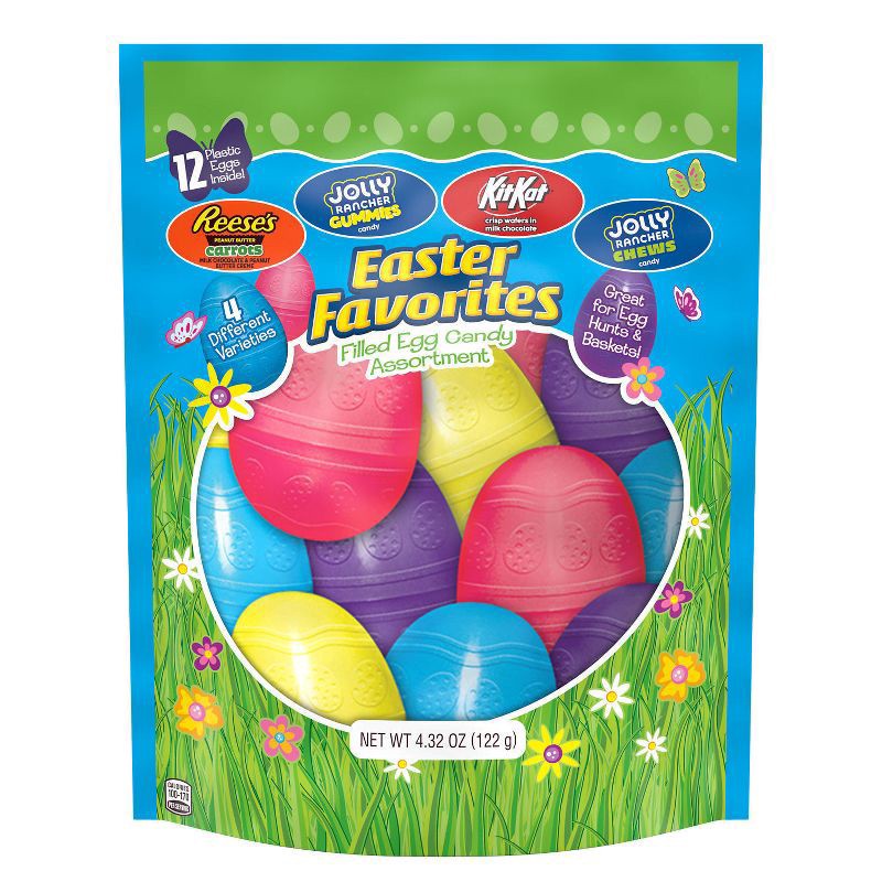 slide 4 of 7, Jolly Rancher Reese's, Jolly Rancher, Kit Kat Assorted Flavored Pre-Filled Plastic Egg Easter Candy - 4.3oz/12ct, 4.3 oz, 12 ct