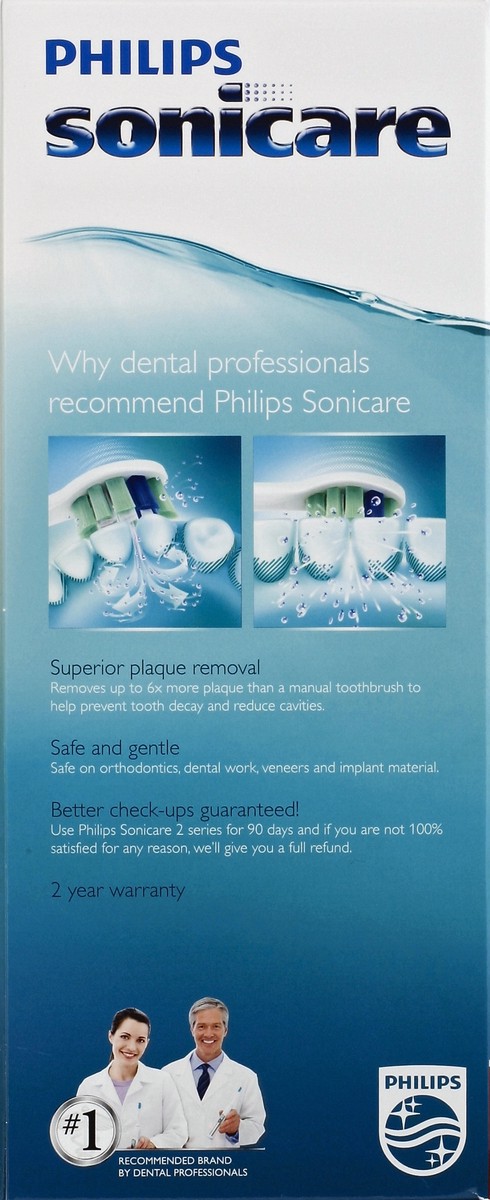 slide 3 of 4, Sonicare 2 Series Plaque Control White Battery Electric Toothbrush - HX6211/04, 1 ct